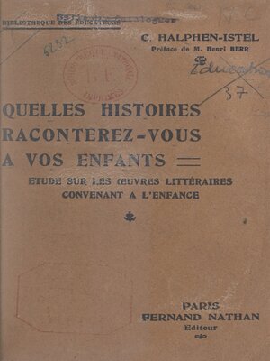 cover image of Quelles histoires raconterez-vous à vos enfants ?